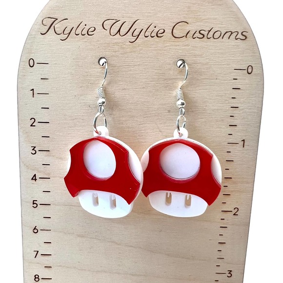 Mushroom Earrings - Mario Earrings - Retro Earrings - Y2K Earrings - Hippie Earr - Picture 8 of 8
